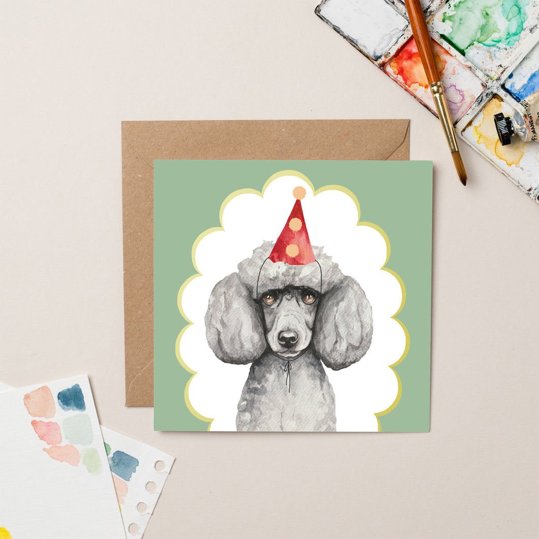 Poodle Party card with Gold Foil