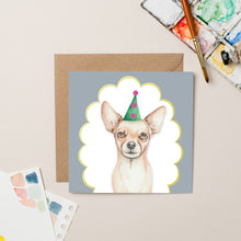 Load image into Gallery viewer, Chihuahua Party card with Gold Foil
