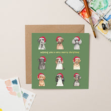 Load image into Gallery viewer, Christmas Dogs card with Gold Foil
