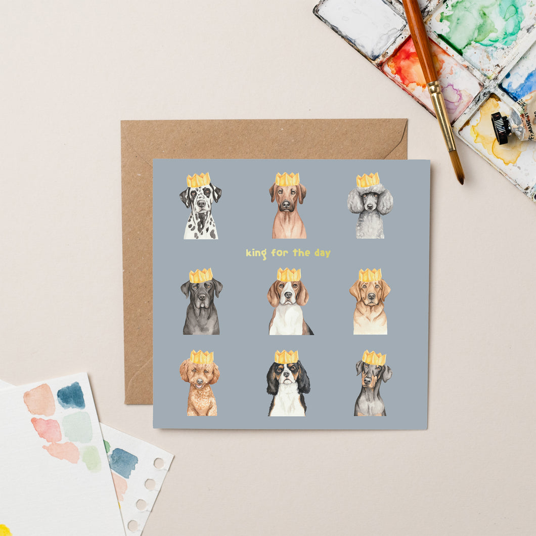 King For The Day Birthday card with Gold Foil
