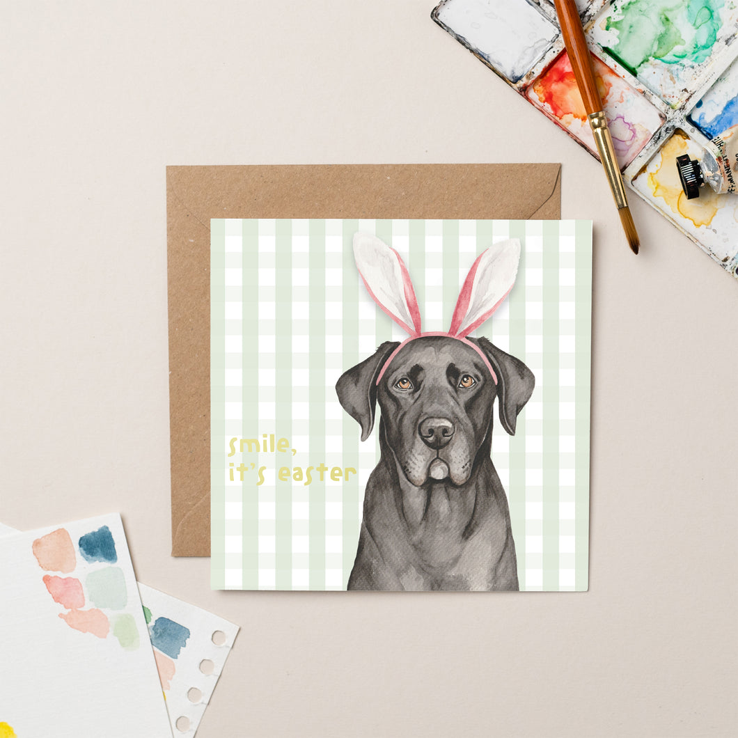 Easter Labrador card with Gold Foil