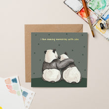 Load image into Gallery viewer, Panda Making Memories card with Gold Foil
