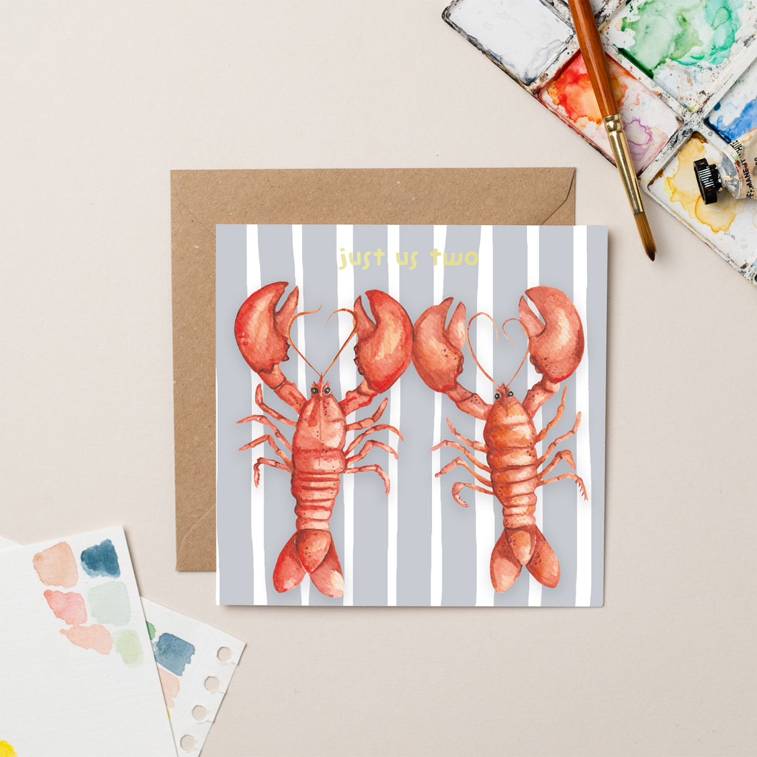 Lobster It's Love card with Gold Foil