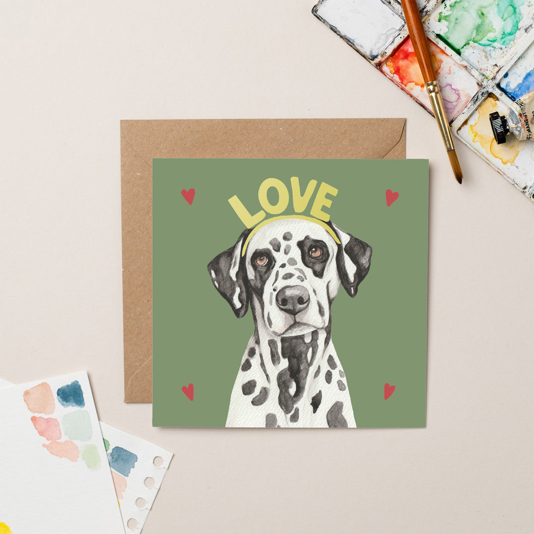Dalmatian Love card with Gold Foil