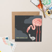 Load image into Gallery viewer, Flamingo Mother&#39;s Day card with Gold Foil
