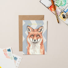 Load image into Gallery viewer, Fox Birthday card with Gold Foil
