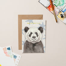 Load image into Gallery viewer, Panda Birthday card with Gold Foil

