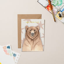 Load image into Gallery viewer, Bear Birthday card with Gold Foil
