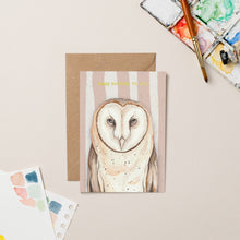 Load image into Gallery viewer, Owl Birthday card with Gold Foil
