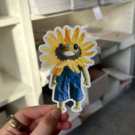 Sunflower Frog Heknitt Sticker