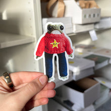 Load image into Gallery viewer, Star Jumper Frog Heknitt Sticker
