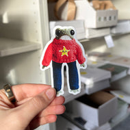 Star Jumper Frog Heknitt Sticker