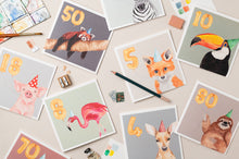 Load image into Gallery viewer, Giraffe 2nd Birthday card - lil wabbit
