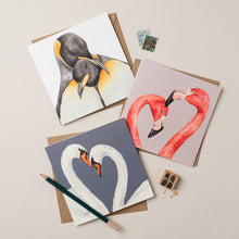 Load image into Gallery viewer, Flamingo Love Birds card - lil wabbit
