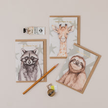 Load image into Gallery viewer, Raccoon Birthday card with Gold Foil

