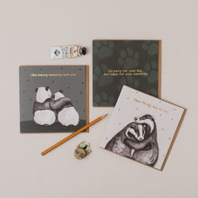 Load image into Gallery viewer, Badger Take Things Day by Day card with Gold Foil
