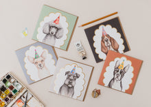 Load image into Gallery viewer, Schnauzer Party card with Gold Foil
