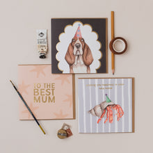 Load image into Gallery viewer, New Home Hermit Crab card with Gold Foil
