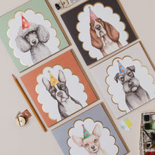 Load image into Gallery viewer, Schnauzer Party card with Gold Foil
