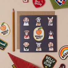 Load image into Gallery viewer, Wiggle Butt Iron-On Patch Scout's Honour card

