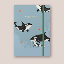 Load image into Gallery viewer, Orca Thoughts and Wishes A5 Notebook
