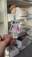 Load and play video in Gallery viewer, Party Hat Frog Heknitt Sticker
