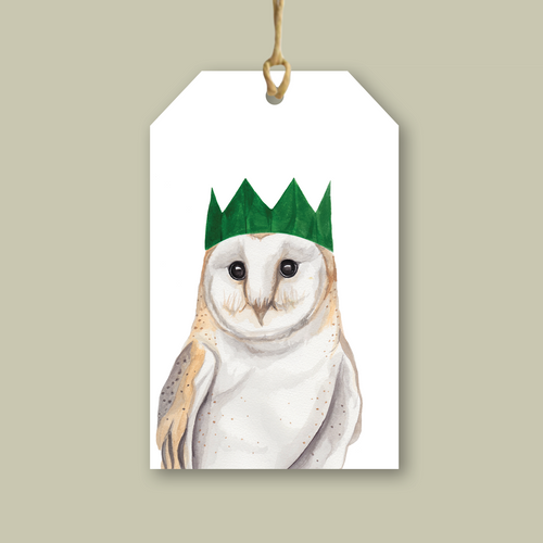 Owl - Christmas Gift Tag- lil wabbit