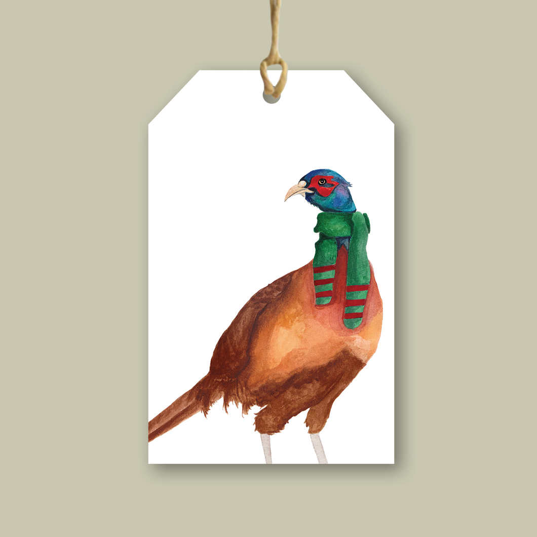 Pheasant - Christmas Gift Tag - lil wabbit
