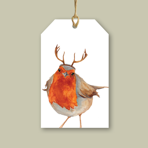 Robin - Christmas Gift Tag - lil wabbit