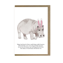 Load image into Gallery viewer, Hippo in bunny ears card - lil wabbit
