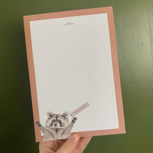 Load image into Gallery viewer, Raccoon Notepad - lil wabbit
