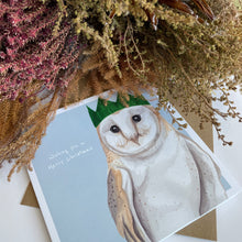 Load image into Gallery viewer, Owl Christmas card - lil wabbit
