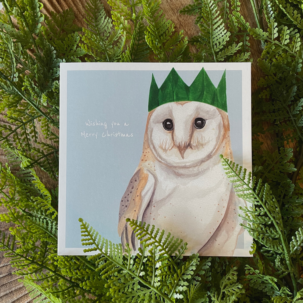 Owl Christmas card - lil wabbit