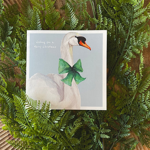 Swan Christmas card - lil wabbit