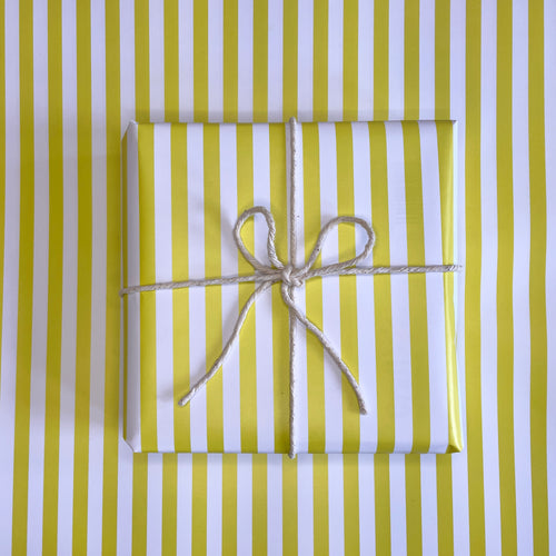 Yellow Stripe Wrapping Paper - lil wabbit