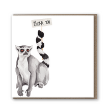 Load image into Gallery viewer, Thank You Lemur card - lil wabbit

