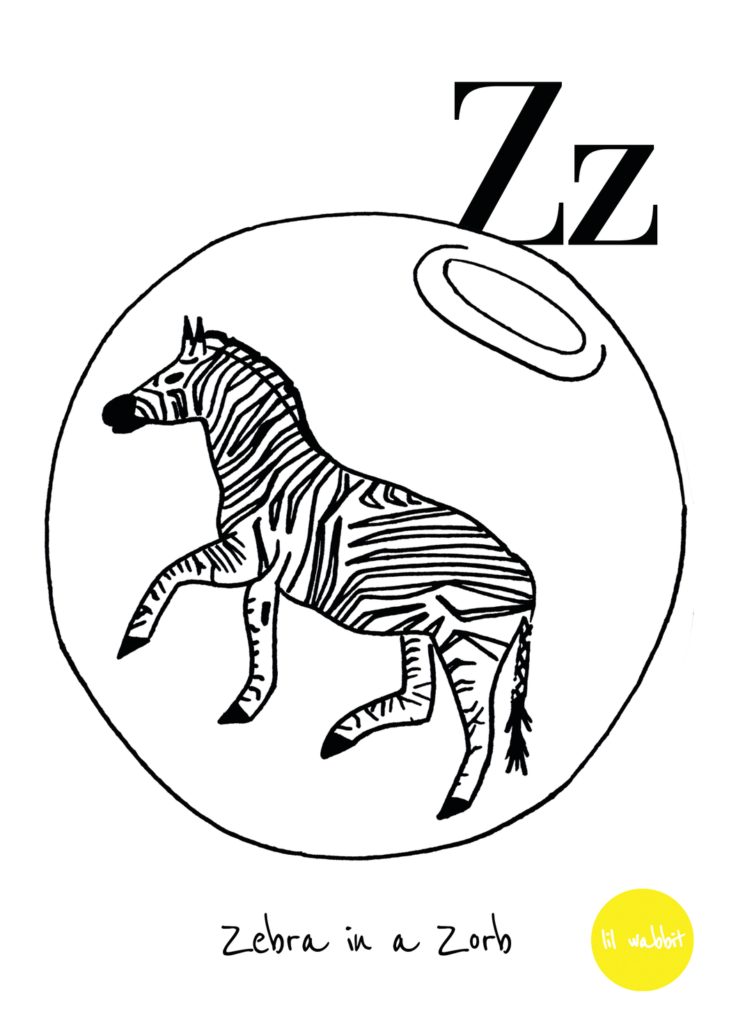 Zebra in a Zorb - lil wabbit
