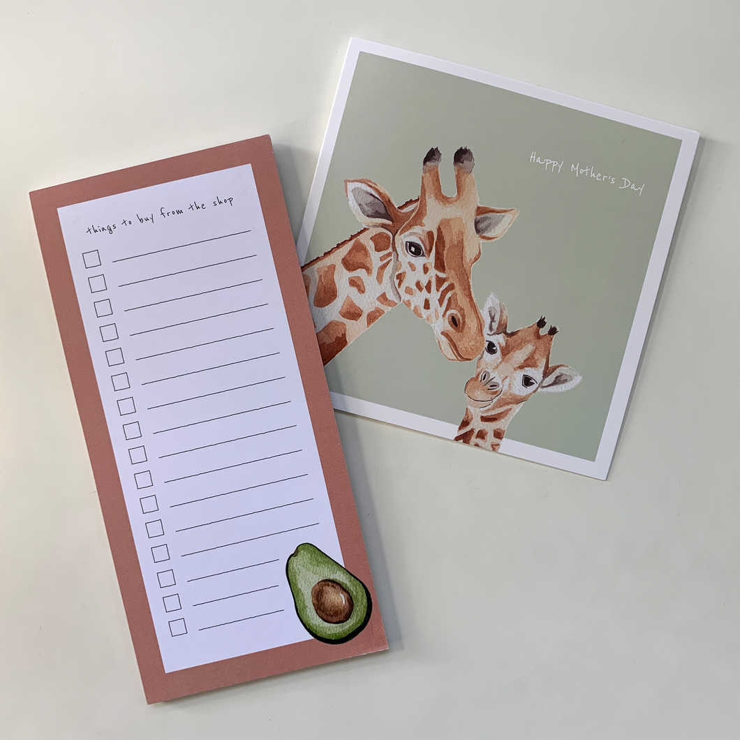 Mother's Day Card & List Pad set - lil wabbit